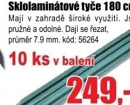 Tyče sklolaminátové 180cm x 7,9 mm, 10 ks
