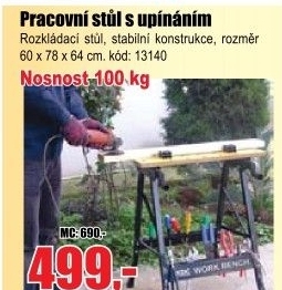 Stůl pracovní do 100kg, 60x78x64cm