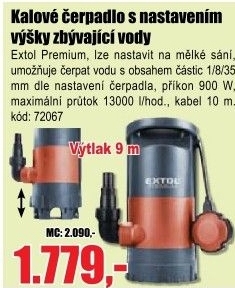 Čerpadlo Extol Premium SP 900 s variabilní výškou sání