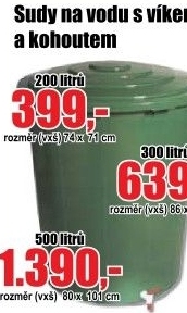 Sud na vodu 300l s víkem a kohoutem
