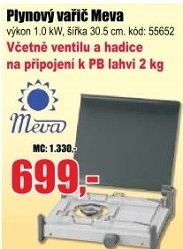 Vařič plynový Meva Riga 1 2338 na 2kg bombu, vysokotlaký