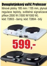 Vařič Professor EPV327C, 2 plotny, černý