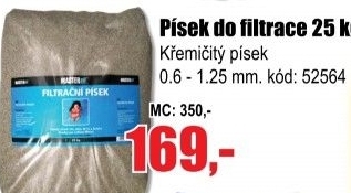 Písek do filtrace bazénů 0,6 - 1,25 mm 25kg