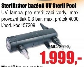 Sterilizátor bazénů UV Steril Pool