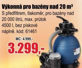 Filtrace písková Clean Pool MAXI 4500 l/h