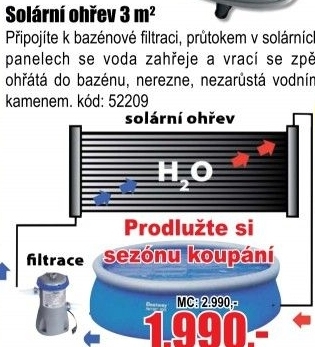 Ohřev vody Solární 3m2