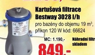 Filtrace kartušová Bestway 3028l/h