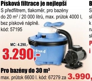 Filtrace písková ProStar 4 4000 l/h