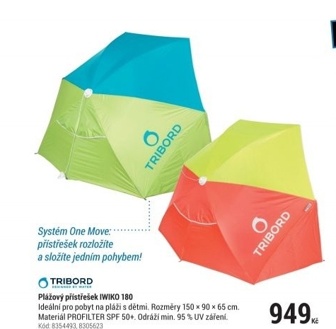 PLÁŽOVÝ PŘÍSTŘEŠEK IWIKO 180 MODRO-ZELENÝ