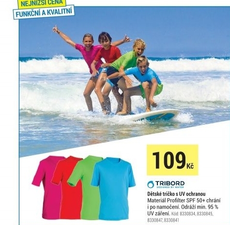 DĚTSKÉ TRIČKO S UV OCHRANOU NA VODNÍ SPORTY MODRÉ