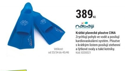 KRÁTKÉ PLAVECKÉ PLOUTVE CINA MODRÉ