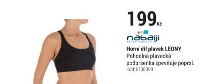 HORNÍ DÍL PLAVEK LEONY ČERNÝ