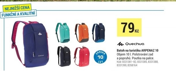 BATOH ARPENAZ 10 L NA JEDNODENNÍ TURISTIKU MODRÝ