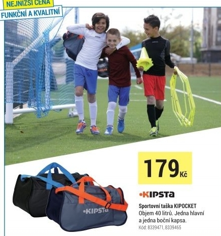 TAŠKA KIPOCKET 40 L NA KOLEKTIVNÍ SPORTY ŠEDO-MODRÁ