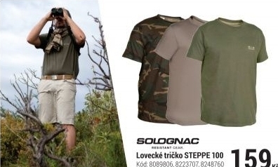 TRIČKO NA LOV STEPPE 100 MASKOVACÍ ZELENÉ