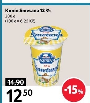 Smetana Kunín 12%