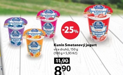Ochucený jogurt smetanový Kunín