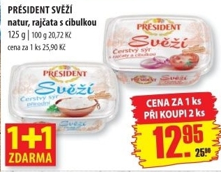 Svěží čerstvý sýr Président