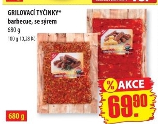 Grilovací tyčinky barbecue Příbramská uzenina