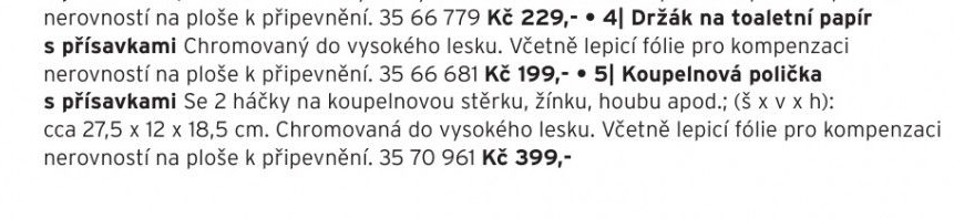 Koupelnová polička s přísavkami