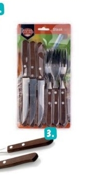 Steakový set, 12-ti dílný (dřevo, nerez)