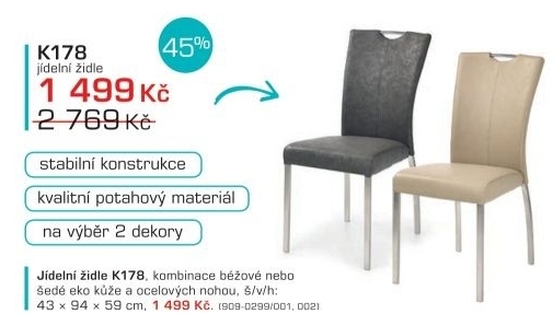 K178 (eko kůže šedá,ocel)