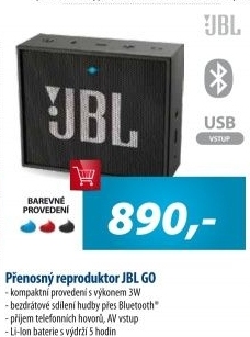 Přenosný reproduktor JBL GO černý