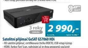 Satelitní přijímač GoSAT GS7060 HDi