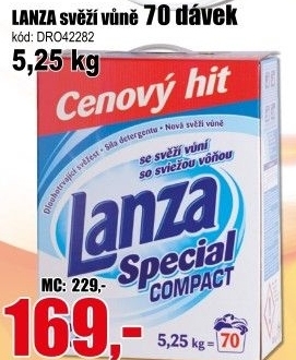 Prací prášek LANZA 70PD/5,25kg Svěží