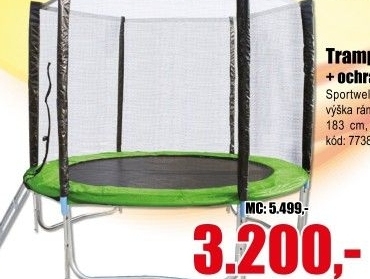 Trampolína Sportwell 305 cm + ochranná síť+žebřík sv. zelená