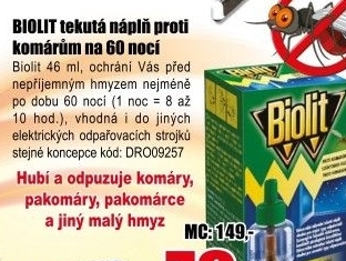 BIOLIT tek. nápln Aroma Green Tea proti komárům,46 ml(60nocí)