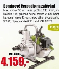 Čerpadlo motorové EXTOL 414502 1,2 HP proudové