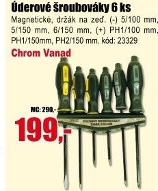 Šroubováky Toolux/Becco úderové sada 6 ks C.V.