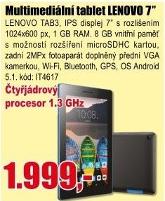 Lenovo Tab3 7 Essential 8GB černý (ZA0R0008CZ)