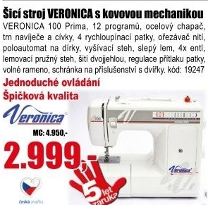 Šicí stroj VERONICA 100 Prima