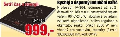 Vařič Professor IV304 indukční