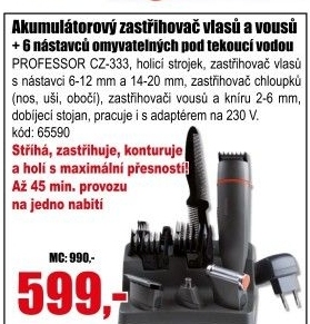 Zastřihovač vlasů a vousů Professor CZ333
