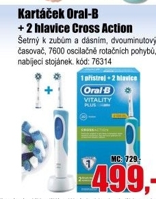 Kartáček Oral-B Vitality Plus D12.513 Cross Action,v balení 2 hlavice