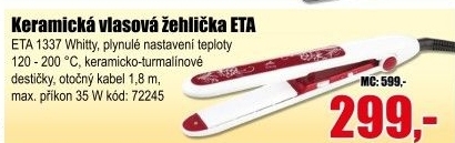 Vlasová žehlička ETA 1337 9 0010 Whitty