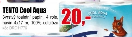 Toaletní papír Cool Aqua 3vrstvý 4 role, 68 m
