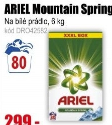 Prací prášek ARIEL Mountain Spring 80 PD, 6 kg