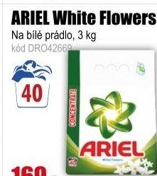 Prací prášek ARIEL White Flowers 40 PD, 3 kg