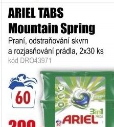 Ariel 3in1 Mountain Spring gelové kapsle 60 kusů