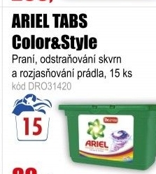 Ariel 3in1 Color gelové kapsle 15 kusů
