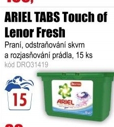 Ariel 3in1 Touch of Lenor gelové kapsle 15 kusů