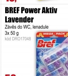 WC BREF Power Aktiv blok 3x50g levandule kuličky