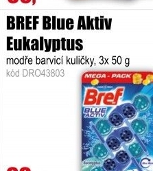 WC BREF BlueAktiv Eukalyptus 3x50g kuličky