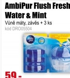 Ambi Pur Flush Fresh Water & Mint závěs + 3ks