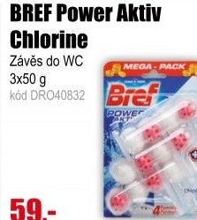 WC BREF Power Aktiv blok 3x50g chlorine kuličky