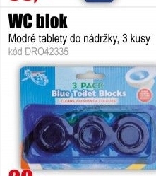 WC blok 3ks modrý